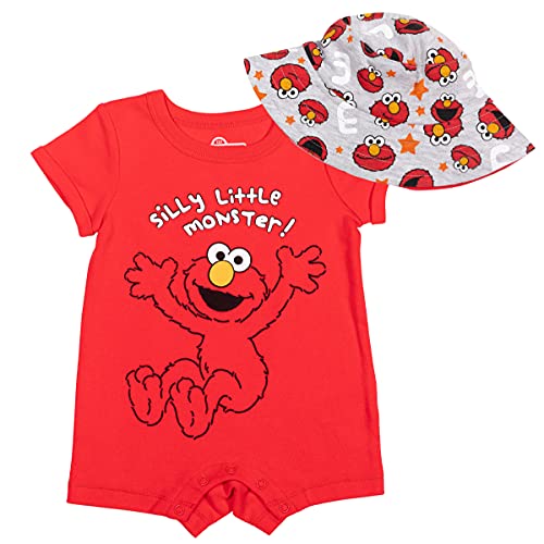 Sesame Street Elmo Baby Boys Romper & Sunhat Set Red 24 Months