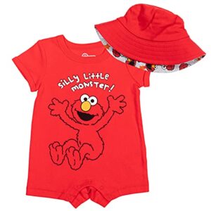 Sesame Street Elmo Baby Boys Romper & Sunhat Set Red 24 Months