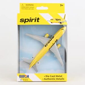 Daron Spirit Airlines Single Die-Cast Plane , Yellow