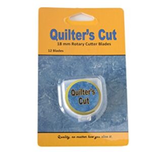 Quilter’s Cut 18mm Rotary Blades, 12 Pack, Fits Olfa, Fiskars, Martelli, & Truecut