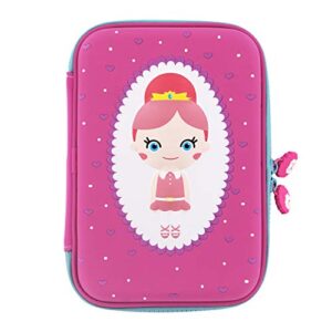 rockpapa high-capacity princess pencil case, pencil box, storage box for school students girls teens kids toddlers pink