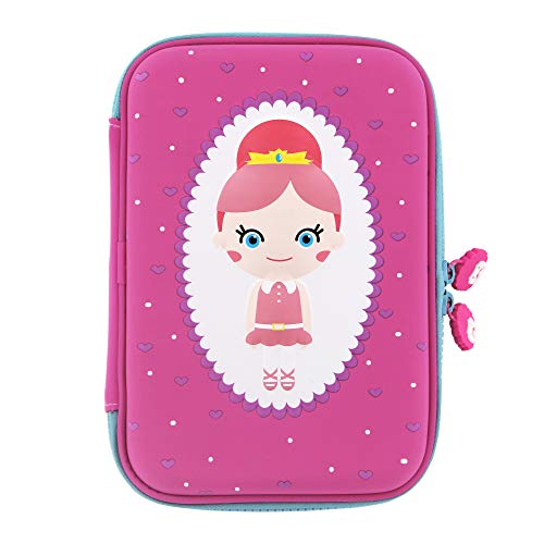 rockpapa High-Capacity Princess Pencil Case, Pencil Box, Storage Box for School Students Girls Teens Kids Toddlers Pink
