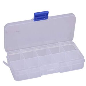 2Tomato Shipping Supplies 1pc Clear Rectangle Plastic Storage Box 10 Slots Small Compartment Organizer Vitamine Medicine Pill Jewelry Bead Findings Container Box spb17