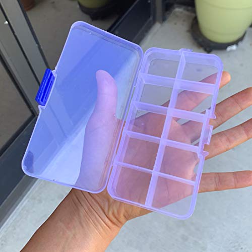 2Tomato Shipping Supplies 1pc Clear Rectangle Plastic Storage Box 10 Slots Small Compartment Organizer Vitamine Medicine Pill Jewelry Bead Findings Container Box spb17