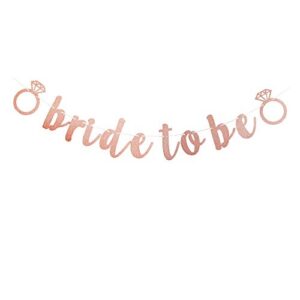 bride to be banner, rose gold pink bachelorette party decorations, bridal shower party supplies