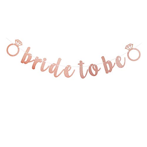 Bride To Be Banner, Rose Gold Pink Bachelorette Party Decorations, Bridal Shower Party Supplies