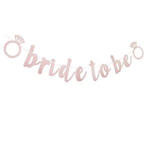 Bride To Be Banner, Rose Gold Pink Bachelorette Party Decorations, Bridal Shower Party Supplies