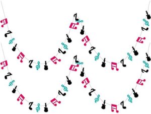 happyfield tik tok party decorations tik tok music note garland tik tok party banner black teal fuchsia music note garland music note streamer tik tok birthday party decorations tik tok party supplies