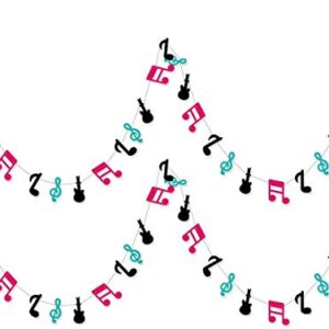 HappyField Tik Tok Party Decorations Tik Tok Music Note Garland Tik Tok Party Banner Black Teal Fuchsia Music Note Garland Music Note Streamer Tik Tok Birthday Party Decorations Tik Tok Party Supplies