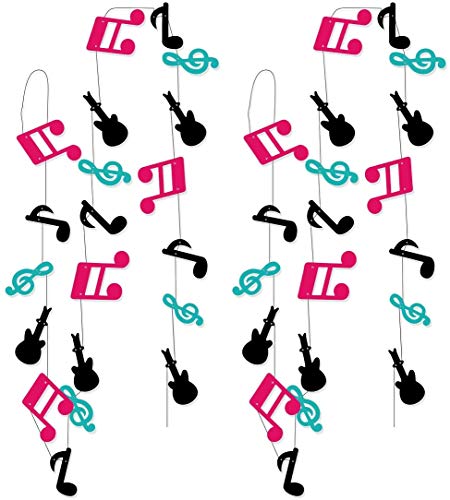 HappyField Tik Tok Party Decorations Tik Tok Music Note Garland Tik Tok Party Banner Black Teal Fuchsia Music Note Garland Music Note Streamer Tik Tok Birthday Party Decorations Tik Tok Party Supplies