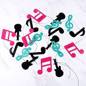 HappyField Tik Tok Party Decorations Tik Tok Music Note Garland Tik Tok Party Banner Black Teal Fuchsia Music Note Garland Music Note Streamer Tik Tok Birthday Party Decorations Tik Tok Party Supplies