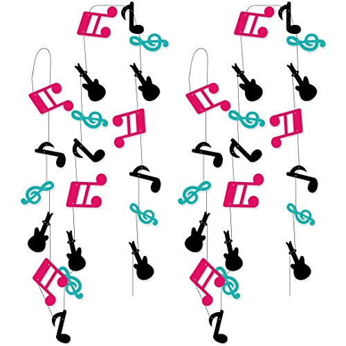 HappyField Tik Tok Party Decorations Tik Tok Music Note Garland Tik Tok Party Banner Black Teal Fuchsia Music Note Garland Music Note Streamer Tik Tok Birthday Party Decorations Tik Tok Party Supplies