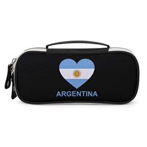 love argentina printed pencil case bag stationery pouch with handle portable makeup bag desk organizer