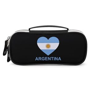 Love Argentina Printed Pencil Case Bag Stationery Pouch with Handle Portable Makeup Bag Desk Organizer