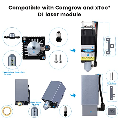 Comgrow Z1 Laser Engraver 10W Output Power with Air Assist, 24V Desktop 48W Laser Cutter and Engraving Machine Compressed Laser Spot 0.08mm, 10000mm/min Diode Laser Cutting for Metal Wood