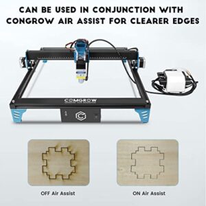 Comgrow Z1 Laser Engraver 10W Output Power with Air Assist, 24V Desktop 48W Laser Cutter and Engraving Machine Compressed Laser Spot 0.08mm, 10000mm/min Diode Laser Cutting for Metal Wood