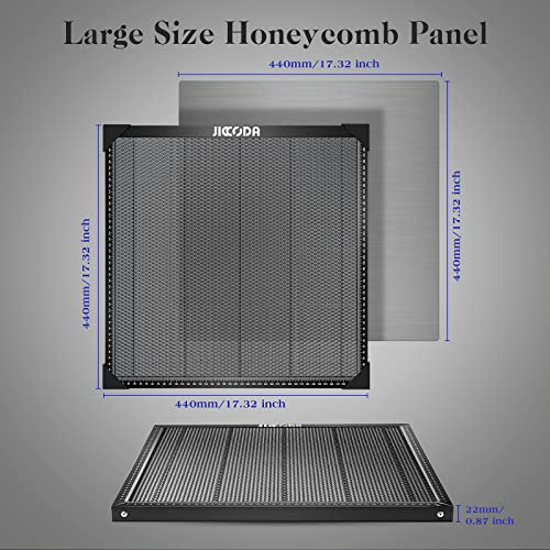 Honeycomb Laser Bed, JICCODA 17.32x17.32x0.87 inch Honeycomb Working Panel for CO2 or Diode Laser Engraver Cutting Machine, Honeycomb Working Table with Aluminum Plate for Table-Protecting