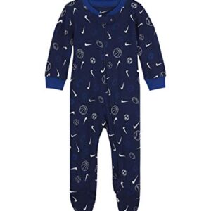 Nike Baby Boys Sports Ball Full Zip Sleep & Play Footed Coverall (Blue Void(56H592-U9J)/White, 9 Months)