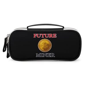 future bitcoin miner printed pencil case bag stationery pouch with handle portable makeup bag desk organizer