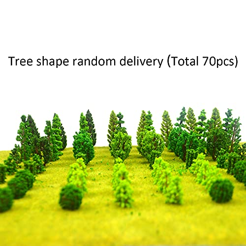 70pcs Mini Model Trees Model Train Scenery Mixed Miniature Trees Artificial Wargame Trees Model Railroad Scenery Diorama Supplies Scenery Landscape