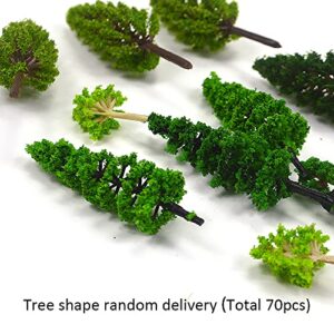 70pcs Mini Model Trees Model Train Scenery Mixed Miniature Trees Artificial Wargame Trees Model Railroad Scenery Diorama Supplies Scenery Landscape