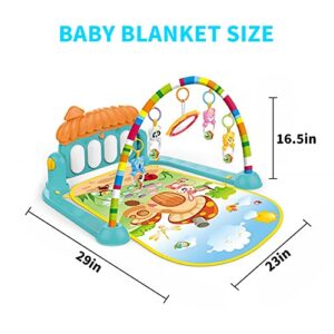 MORITA BOKUJO Baby Gyms Play Mats,Music Lights Deluxe Gym Tummy Time Padded Mat for Newborn Toddler Infants Activity Center for Infants.