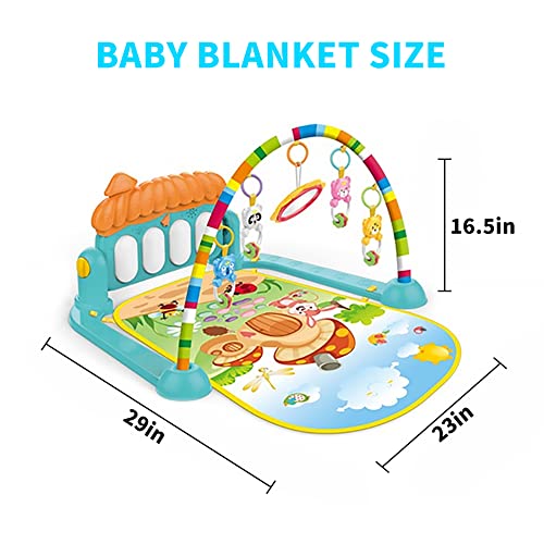 MORITA BOKUJO Baby Gyms Play Mats,Music Lights Deluxe Gym Tummy Time Padded Mat for Newborn Toddler Infants Activity Center for Infants.