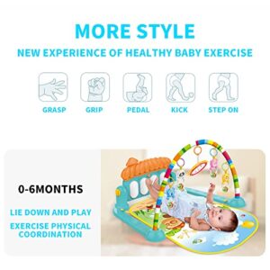 MORITA BOKUJO Baby Gyms Play Mats,Music Lights Deluxe Gym Tummy Time Padded Mat for Newborn Toddler Infants Activity Center for Infants.