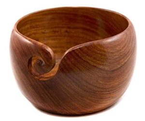 kam home handmade wooden yarn bowl | handcrafted sheesham indian rosewood 1