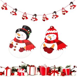 christmas wooden snowman bunting banner xmas snowman garland christmas hanging snowman banner 6.56 ft xmas party decorations for christmas festive holiday home office winter photo props decoration