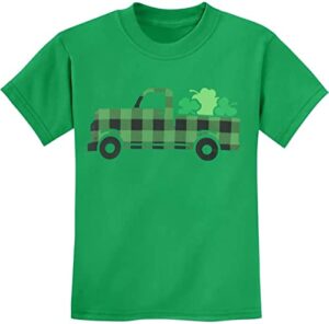 toddler boys st. patrick’s day t-shirt unisex short sleeve truck loads of luck t-shirt kids boys tops 4t