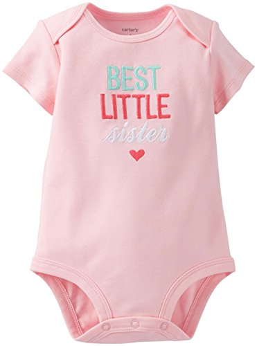 Carter's Graphic Slogan Bodysuit (Baby) - Best Little Sister Pink, 12 Months