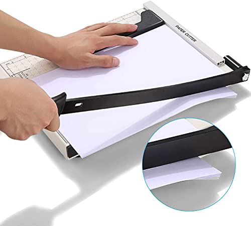 A4 Paper Trimmer Paper Cutter Heavy Duty Metal Base Trimmer Gridded Paper Photo Guillotine Craft Machine 12 inch Cut Length 10 Sheets Capacity for Office Home Use