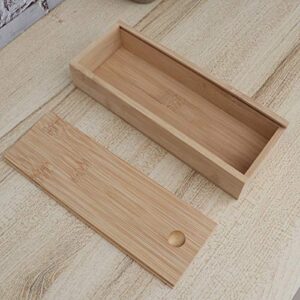 SUPVOX Wooden Pencil Box,Wood Brush Box with Sliding Lid for DIY Artist Tool and Brush Storage -7.4 x 2.8 x 1.2 inches, Rectangle