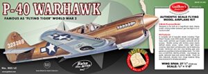 guillow’s p-40 warhawk laser cut model kit