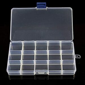 portable organizer 15-fixed compartments clear plastic jewelry box organizer storage container