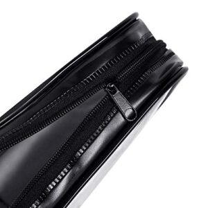 Academyus PVC Transparent Zipper Pencil Bag Pen Case Holder Stationery Storage Pouch Organizer Make Up Bag Black