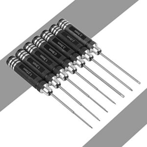 RC Hex Driver Set - 7pcs Hex Allen Screwdriver Kit 0.9mm 1.27mm 1.3mm 1.5mm 2.0mm 2.5mm 3.0mm Key Driver Repair Tools for Rc Car Traxxas Helicopter