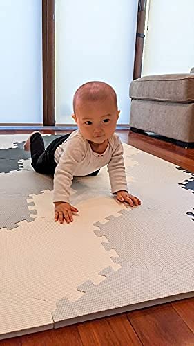 Hexagon Floor Mat Activity Mat Floor Foam Tile for Crawling, Tummy Time, and Playing 4x6 Feet Ultra Thickness Playmat for Infants and Toddlers for Nursery Room 2 Patterns in 1 (Pink White Gray)