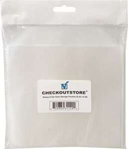 checkoutstore 200 stamp & die & stencil clear storage pockets (6 1/4 x 6 1/4)