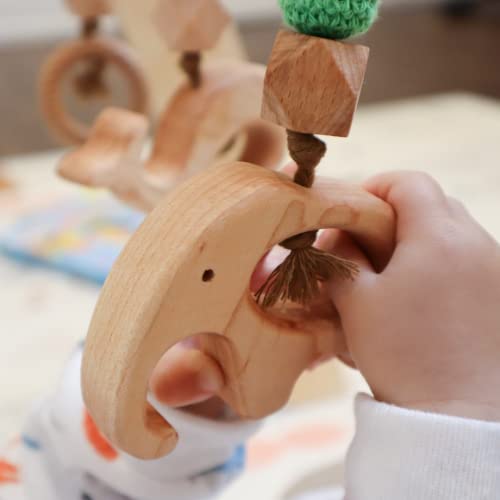 Habitual Monkey Wooden Baby Play Gym with 4 Baby Toys, Montessori Toys, Boho, Cute, Sturdy, Eco-Friendly and Non-Toxic - Babies, Infants