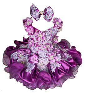 jenniferwu g588 infant toddler baby newborn little girl’s pageant party birthday dress purple size 3t