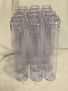plastic clear tubes extra large containers storage shipping organizing 12 pcs transparent with caps