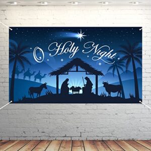 watinc christmas nativity o holy night backdrop xtralarge xmas birth of jesus winter holiday religious christian party wall decorations supplies photo props booth for home church outdoor 78 x 45 inch