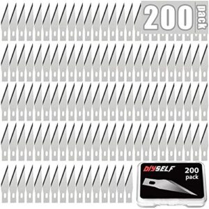 diyself 200 pcs exacto knife blades #11, exacto knife replacement blades, high carbon steel #11 blades refills with storage case, exacto blades 11 for craft, hobby, scrapbooking, stencil, leather