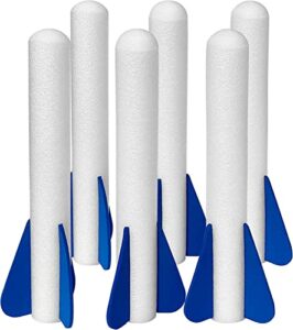botabee glow-in-the-dark soft foam rocket refills for rocket launchers | compatible with stomp rocket® jr. glow rocket launcher | 6 pack replacement air-powered foam rockets