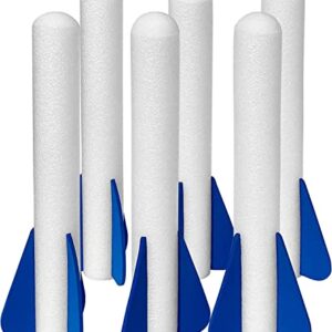 Botabee Glow-in-The-Dark Soft Foam Rocket Refills for Rocket Launchers | Compatible with Stomp Rocket® Jr. Glow Rocket Launcher | 6 Pack Replacement Air-Powered Foam Rockets