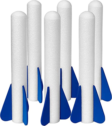 Botabee Glow-in-The-Dark Soft Foam Rocket Refills for Rocket Launchers | Compatible with Stomp Rocket® Jr. Glow Rocket Launcher | 6 Pack Replacement Air-Powered Foam Rockets