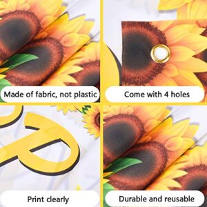 Ushinemi Sunflower Birthday Party Decorations, Sunflower Theme Happy Birthday Banner Decor, 9.8x1.6 Feet