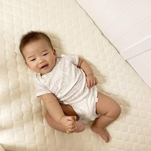 TL Care Waterproof Quilted Crib Size Fitted Mattress Cover Made with Organic Cotton Top Layer, Natural Color, 2 Pack